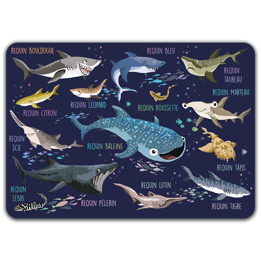 Les Squales - Set de table dorure Cartes d'Art